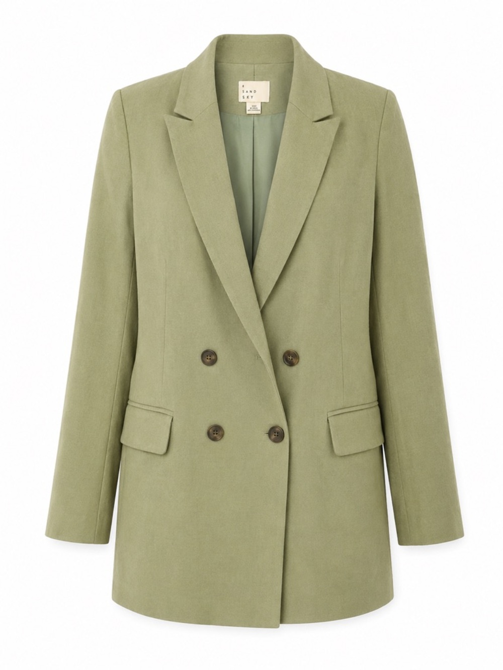 A New Day Sage Green Longline Blazer Jacket Medium NWOT Tailored Career Chic - Picture 3 of 9